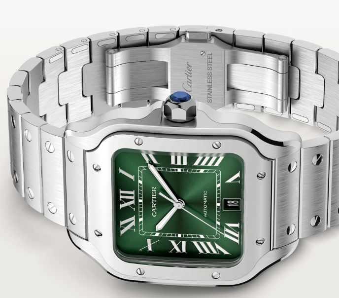 Santos de Cartier – Large Model | Timeless Elegance in Steel and Green