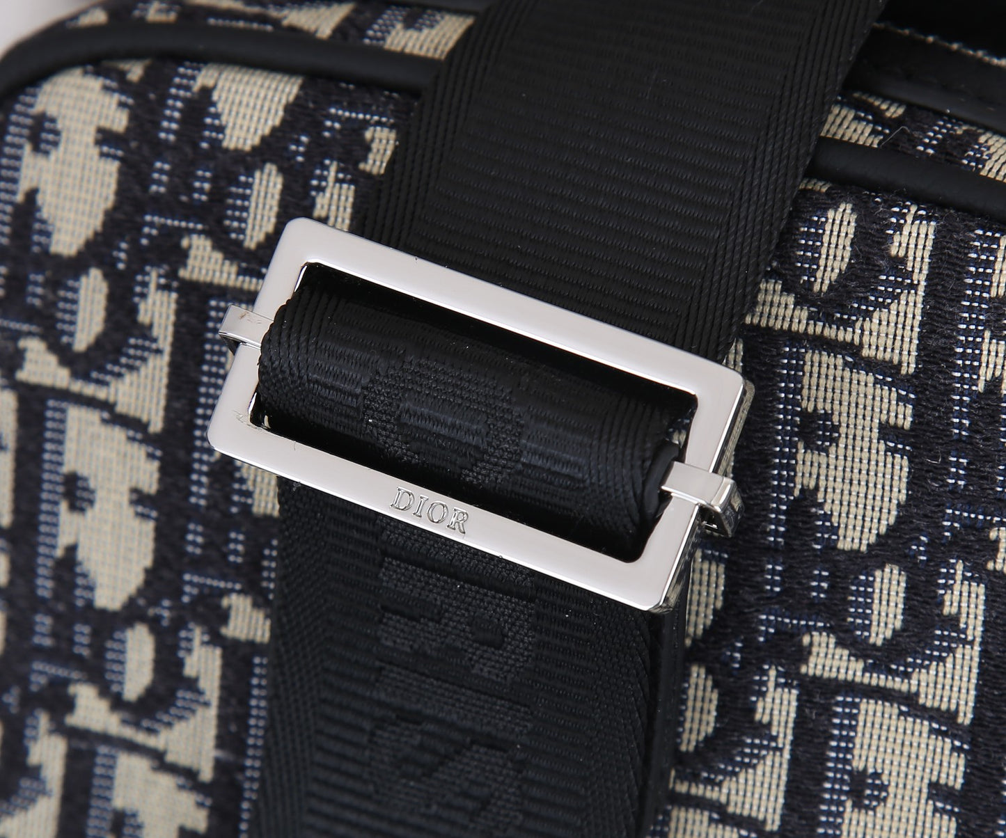 Dior Messenger Bag – Black Oblique Canvas with Black Pebbled Leather | Tiger Edition Gift Box