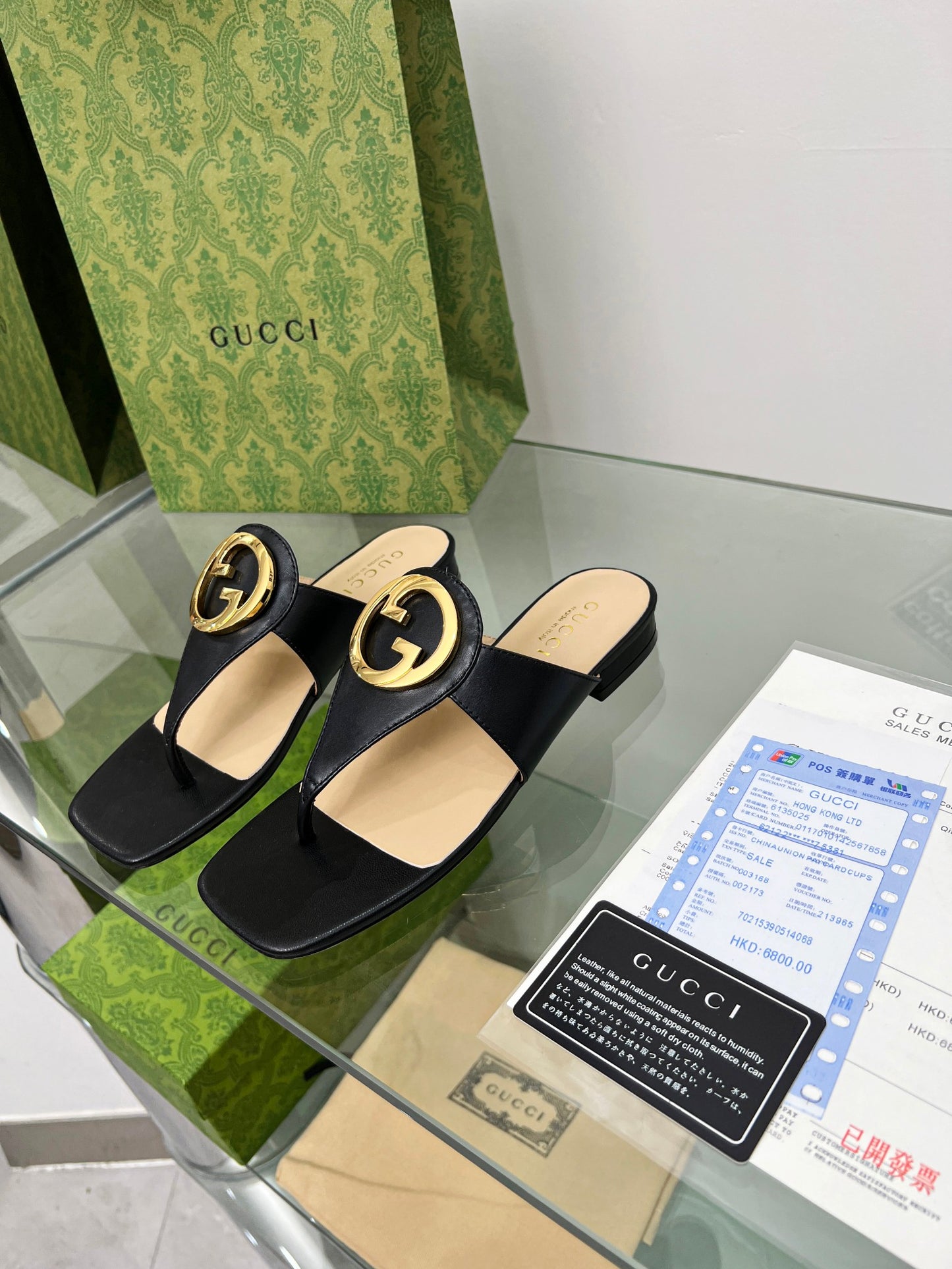 2023 Gucci-Inspired Square Toe Flip-Flops – Rubber or Leather Sole