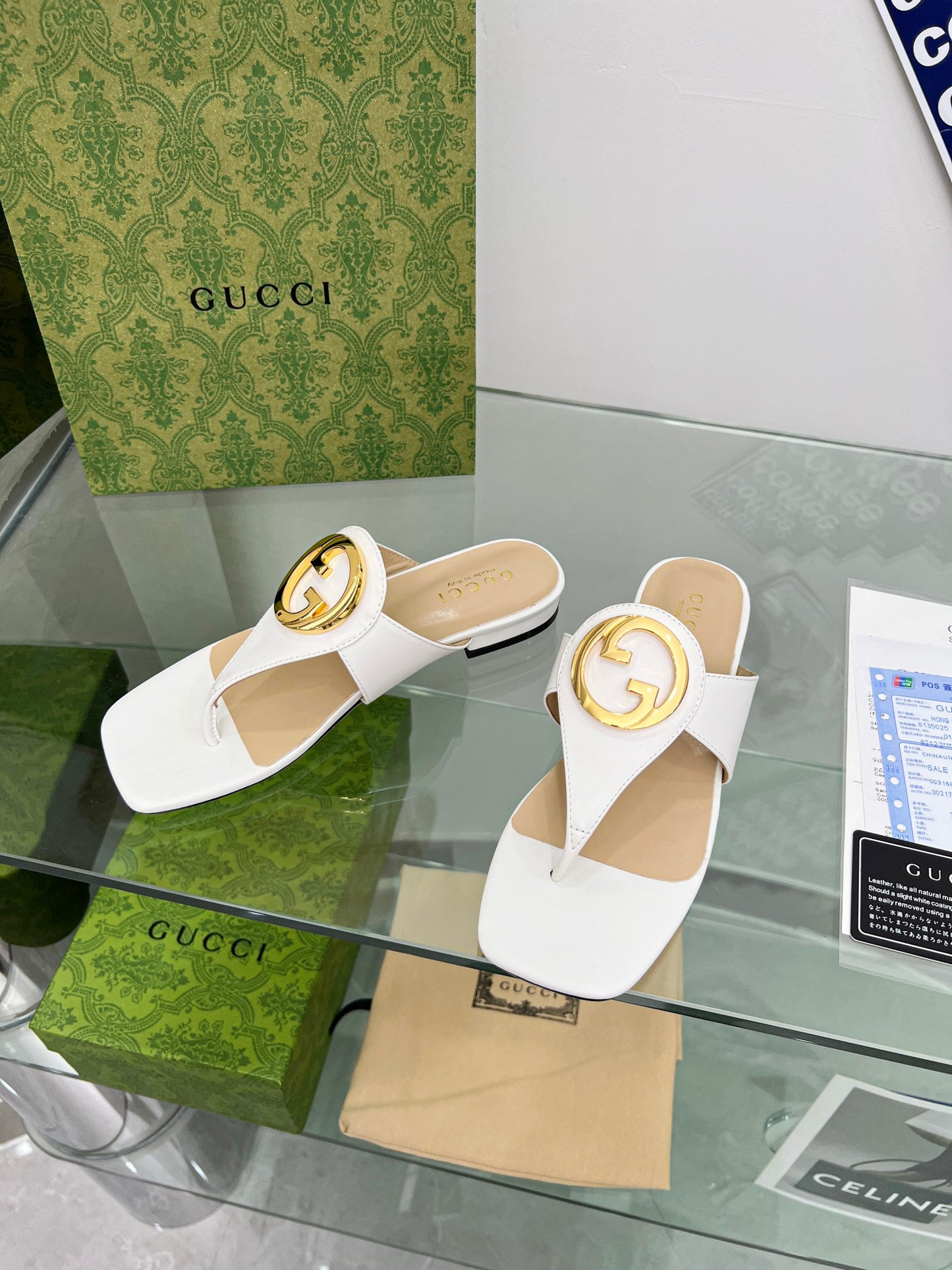 2023 Gucci-Inspired Square Toe Flip-Flops – Rubber or Leather Sole