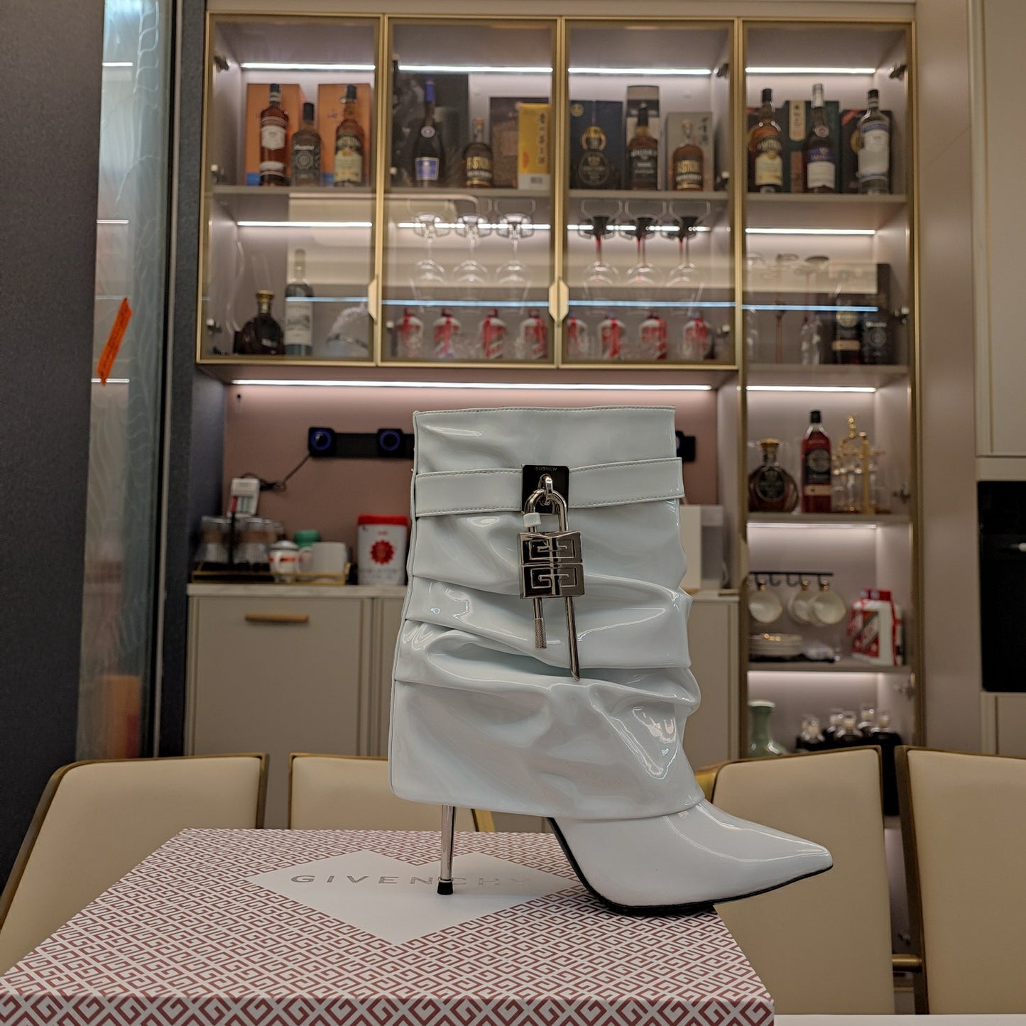 Givenchy 2024 FW Lock Charm Stiletto Boots – Limited High Heel Edition