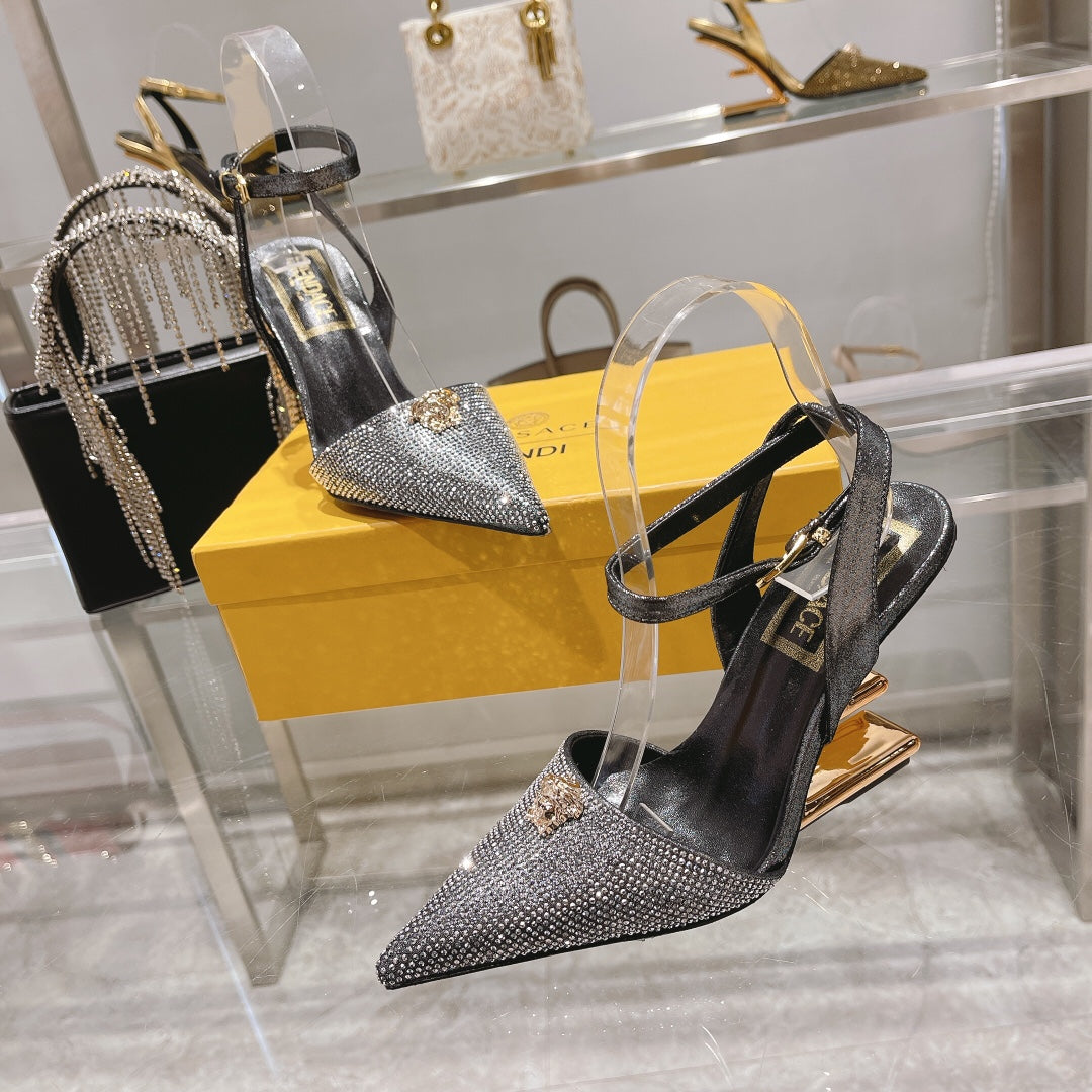 Fendi x Versace Medusa Crystal Heel – SS High-End Runway Edition