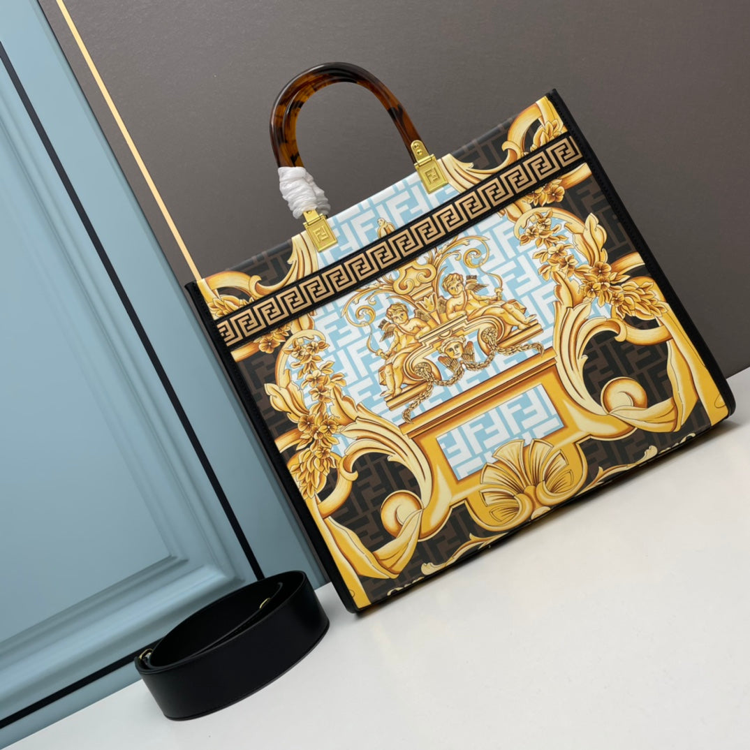 FENDI X Versace Printed Tote Bag Wb