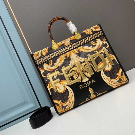 FENDI X Versace Printed Tote Bag Bold design