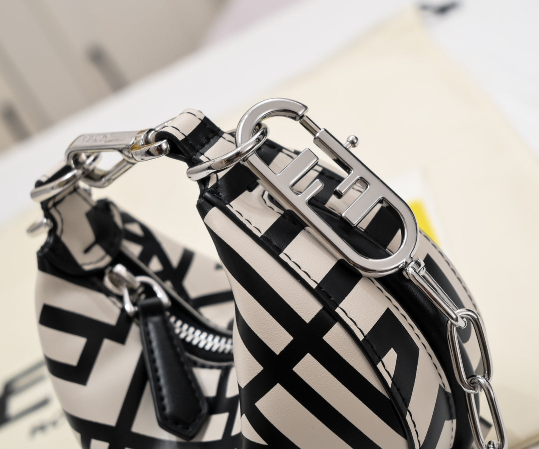 FENDI Mini Crescent Shoulder Bag 2186 with Adjustable Strap Cl