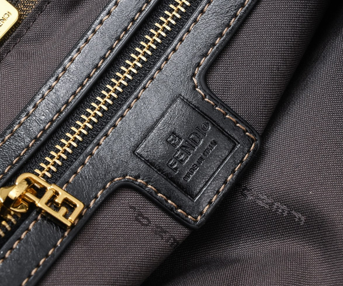 FENDI Monogram Jacquard Tote Bag 7706 Gold