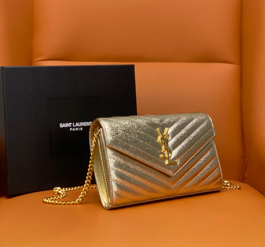 YSL 360452 Light Gold Chain Crossbody Bag