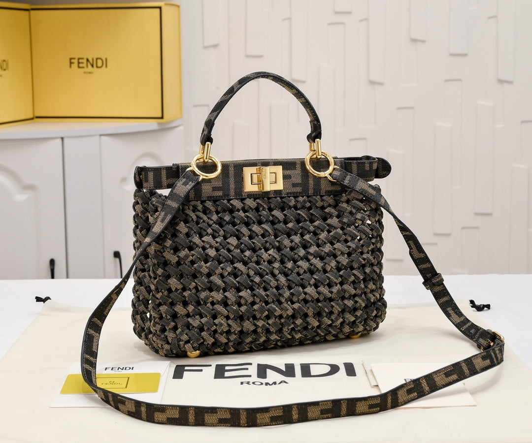 FENDI New Monogram Woven Peekaboo Bag 7715