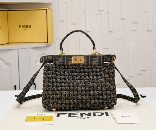 FENDI New Monogram Woven Peekaboo Bag 7715