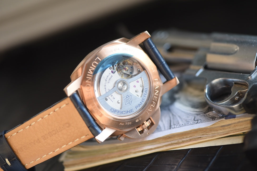 PAM1114 – 44mm Rose Gold & Blue Dial Automatic Watch