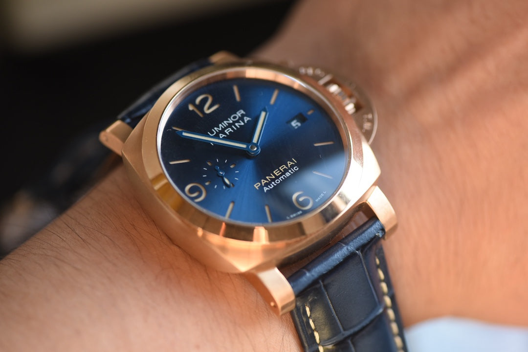 PAM1114 – 44mm Rose Gold & Blue Dial Automatic Watch
