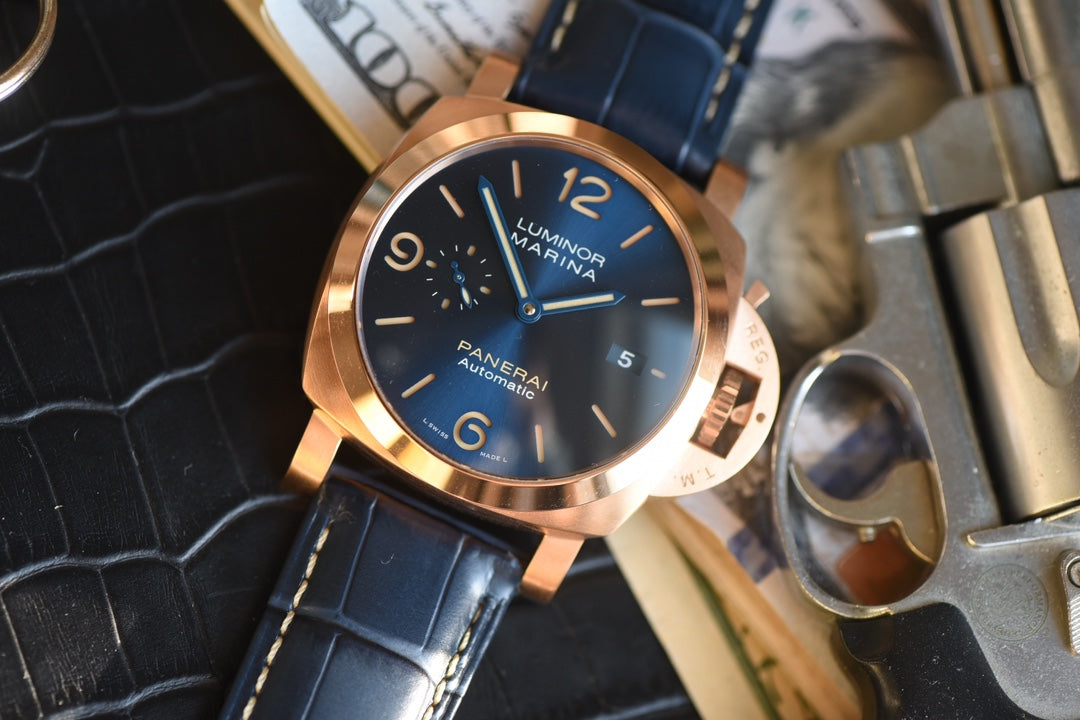 PAM1114 – 44mm Rose Gold & Blue Dial Automatic Watch