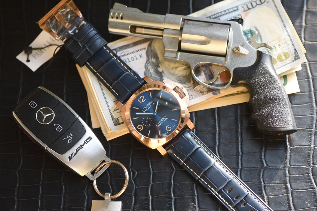 PAM1114 – 44mm Rose Gold & Blue Dial Automatic Watch