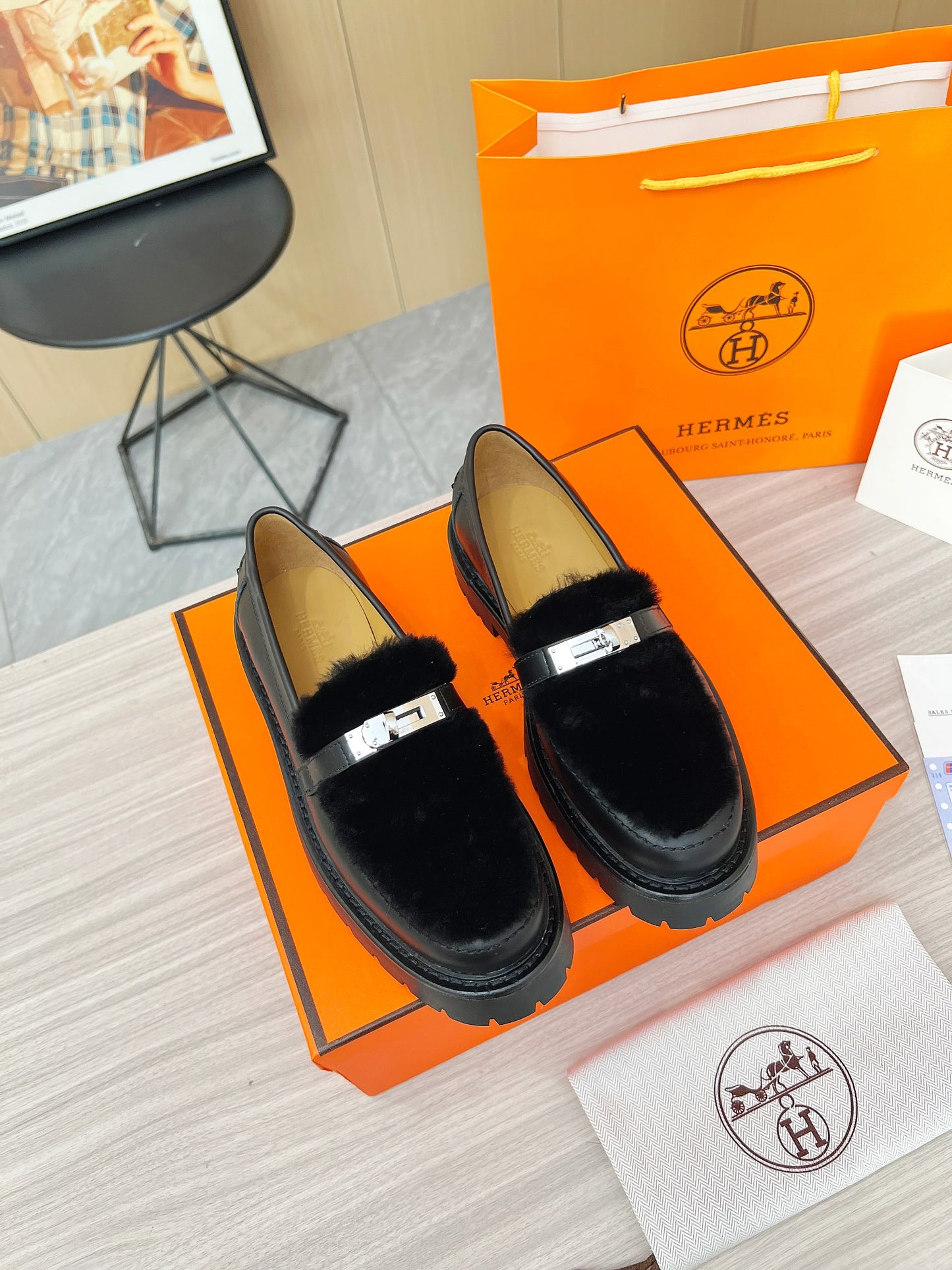Hermes 2024 Fall Collection Women's Handmade Luxury Leather Shoes