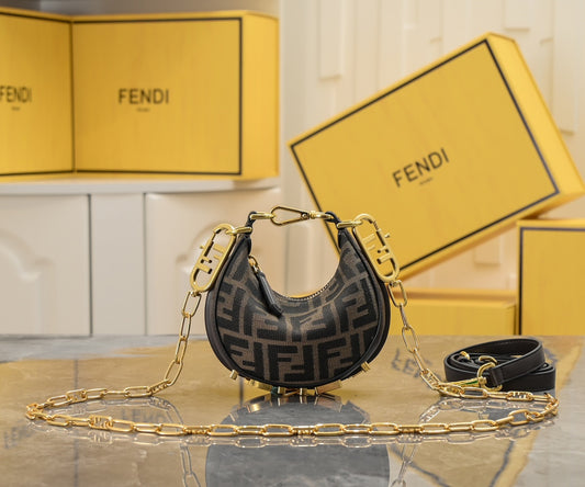 FENDI Praphy Mini Crescent Shoulder Bag – Model 2186