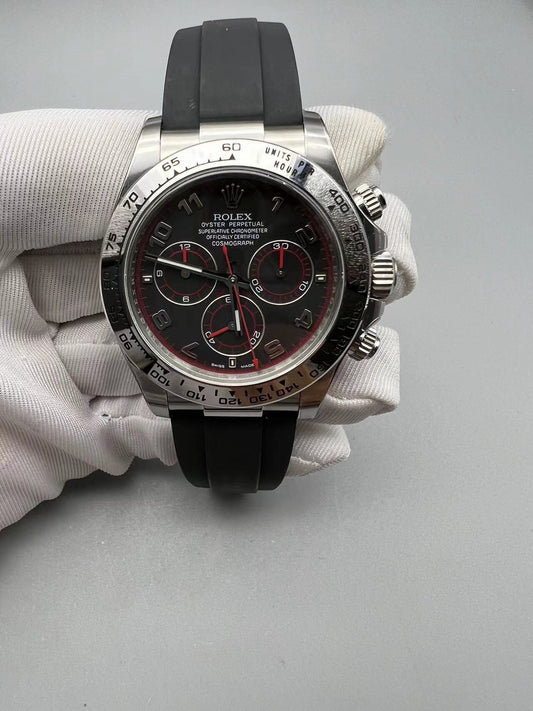 Super Clean Factory Daytona 116509 | Black Dial | Rubber Strap | Cal. 4130 | 904L Steel