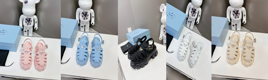 Prada 2023 Exclusive Woven Cage Rubber Sandals