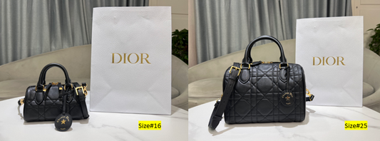 Dior Groove 16 & 25  Boston Bag #1364 – Black Calfskin with Oversized Cannage Stitching