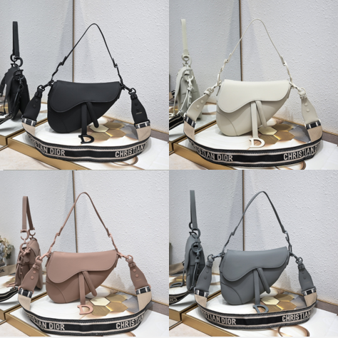 Dior Saddle Bag – Large Matte Series | Black, White, Nude, Gray
