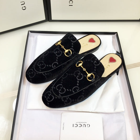 GUCCI Classic 3D  Print Flat Mule Shoes