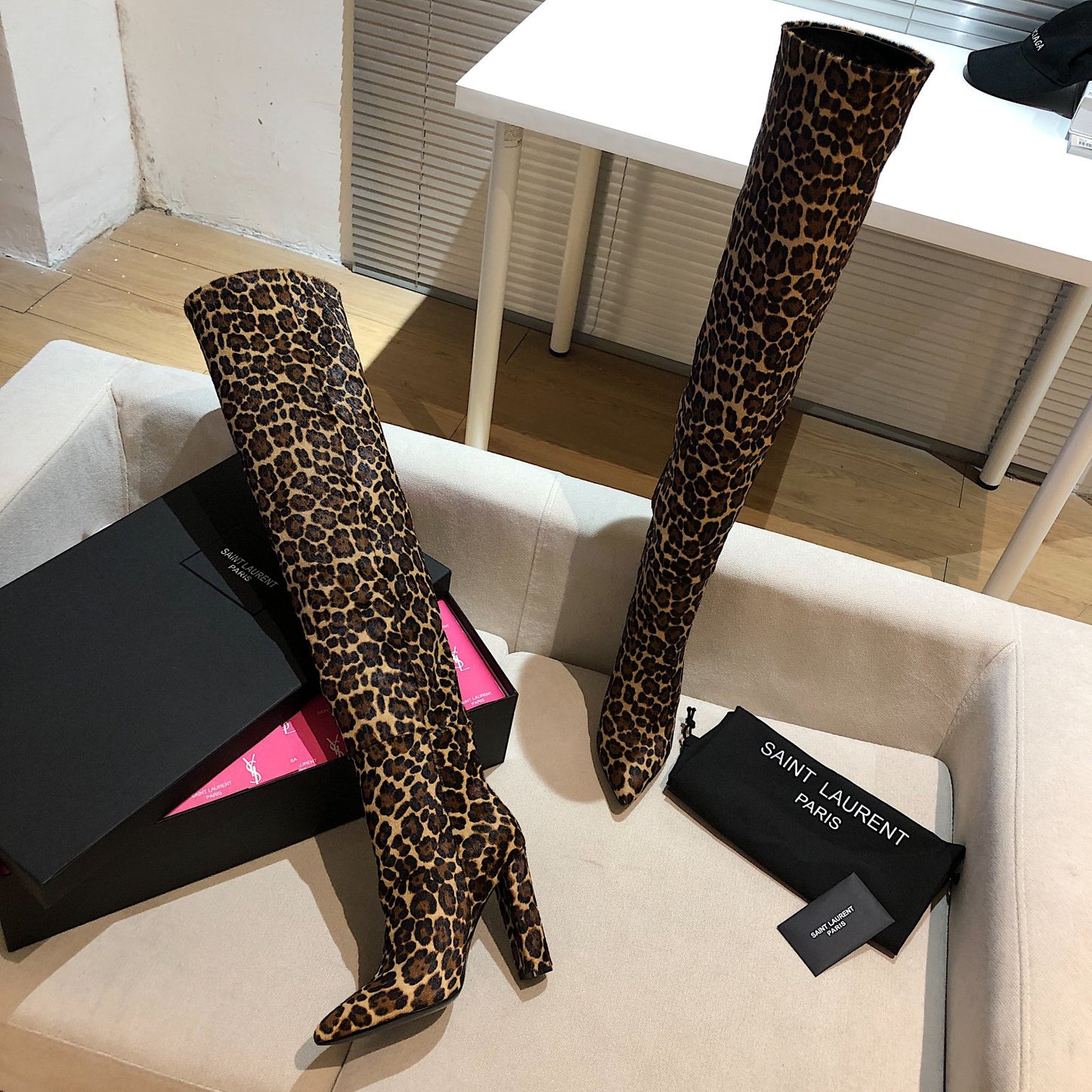 Saint Laurent YSL High-Heel Knee Boots