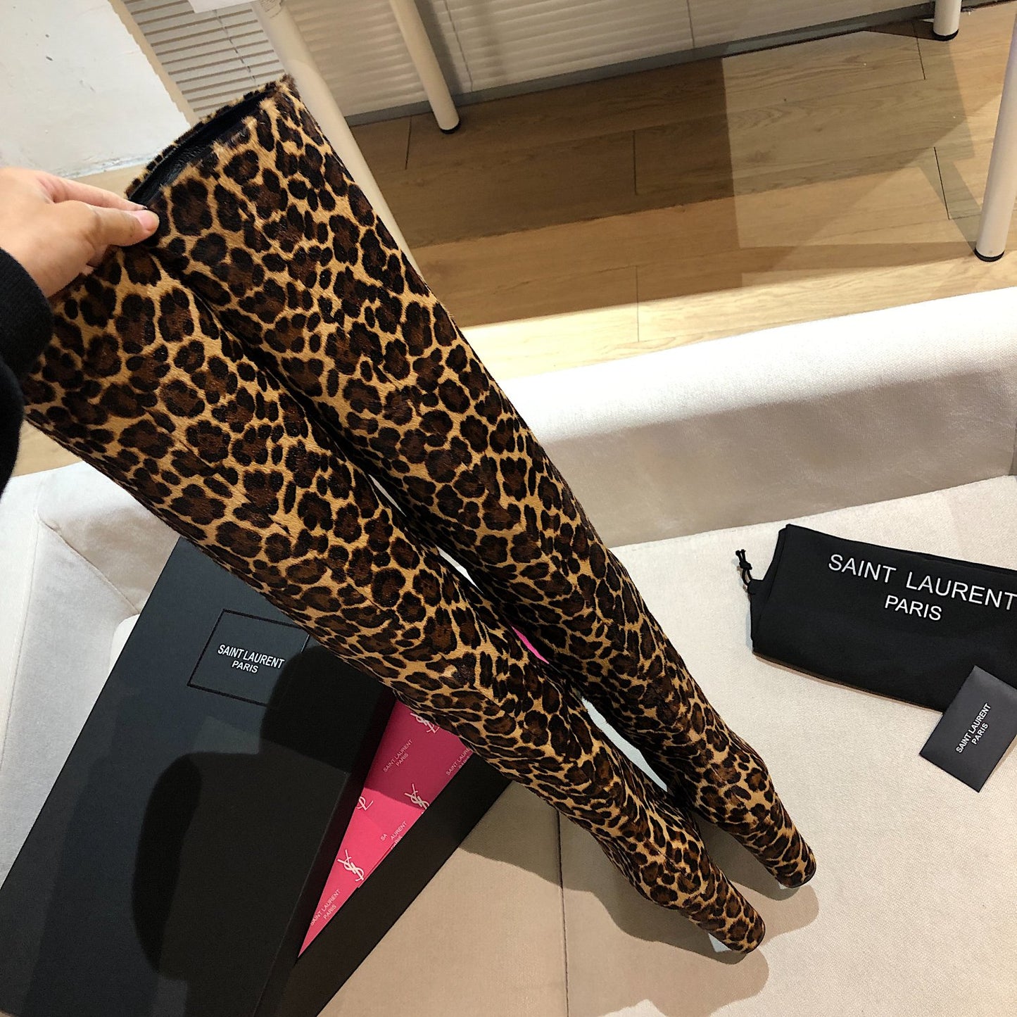 Saint Laurent YSL High-Heel Knee Boots