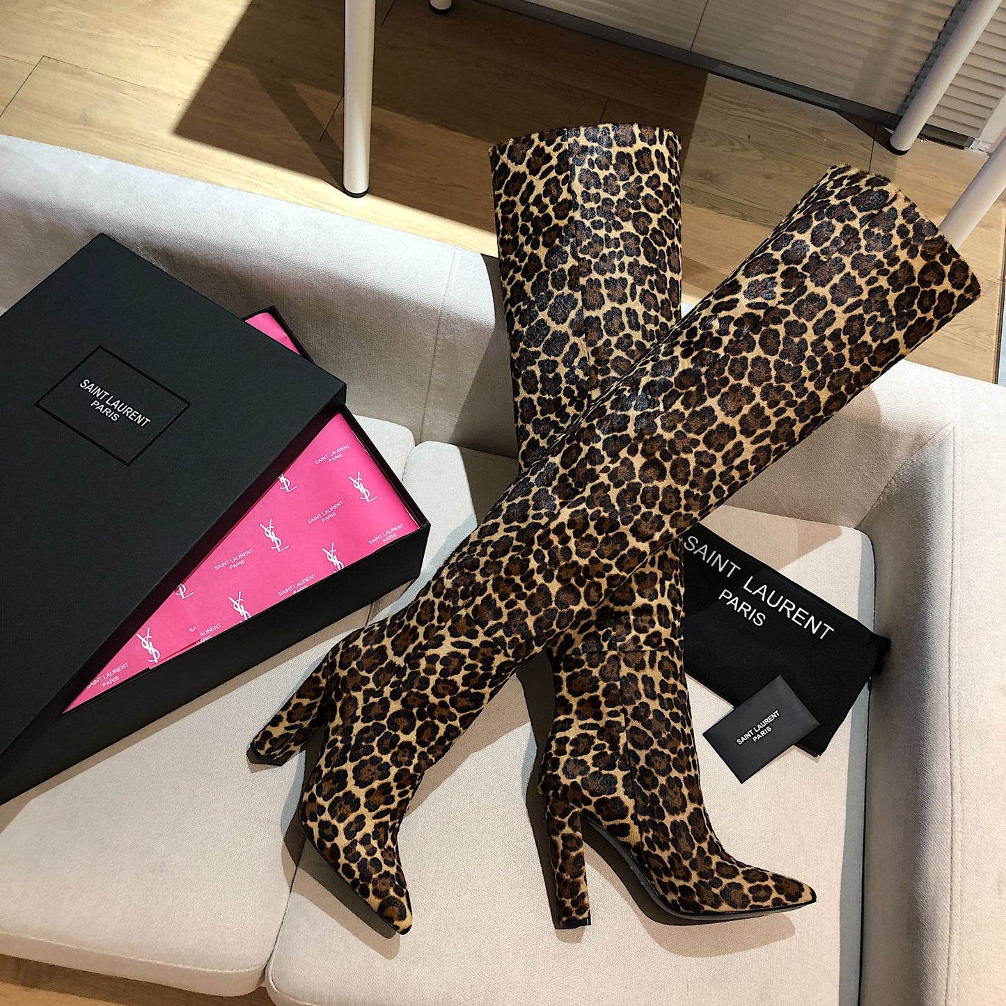 Saint Laurent YSL High-Heel Knee Boots
