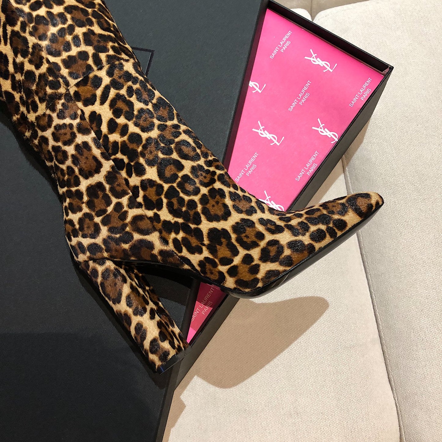 Saint Laurent YSL High-Heel Knee Boots
