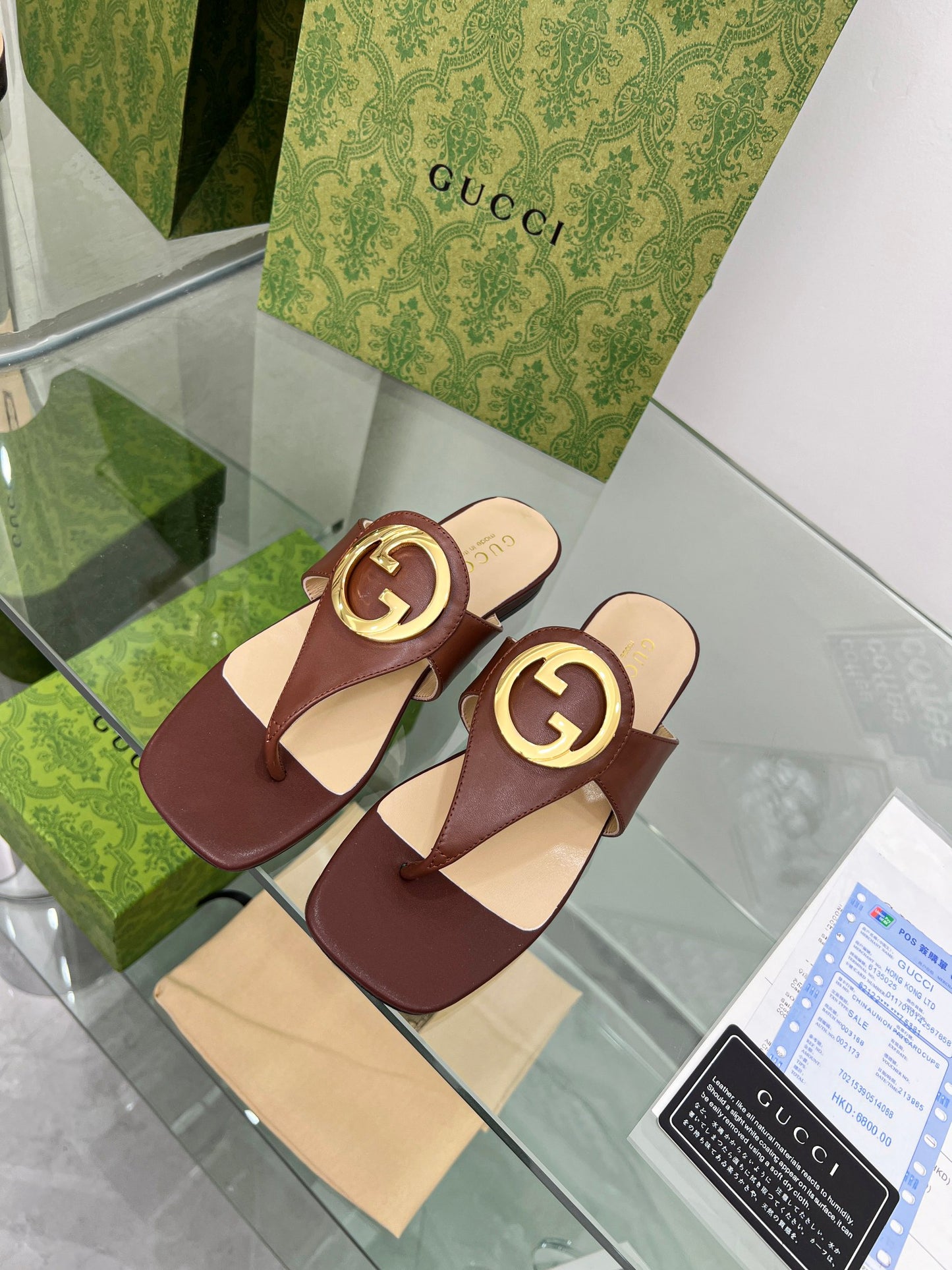 2023 Gucci-Inspired Square Toe Flip-Flops – Rubber or Leather Sole