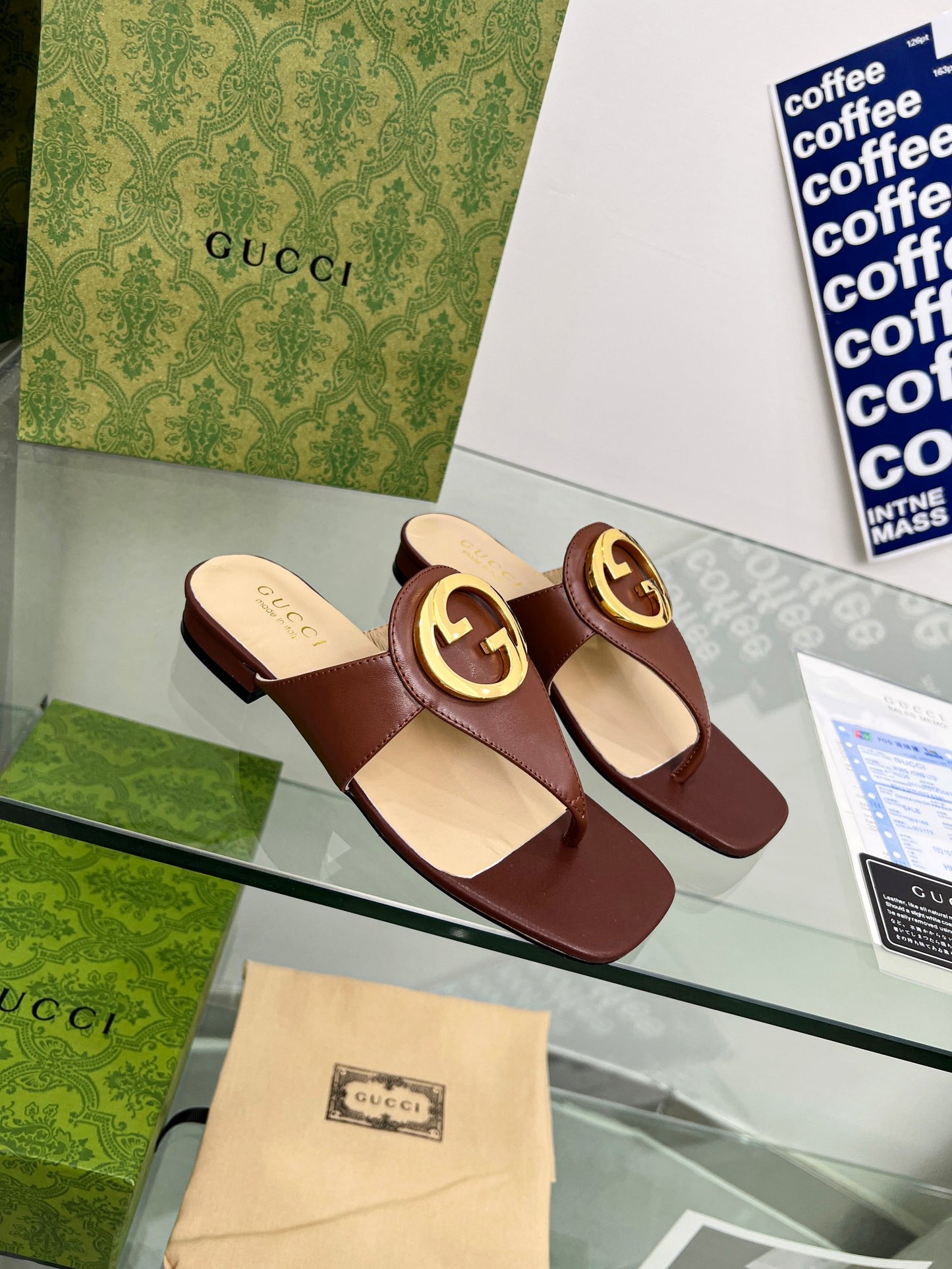 2023 Gucci-Inspired Square Toe Flip-Flops – Rubber or Leather Sole