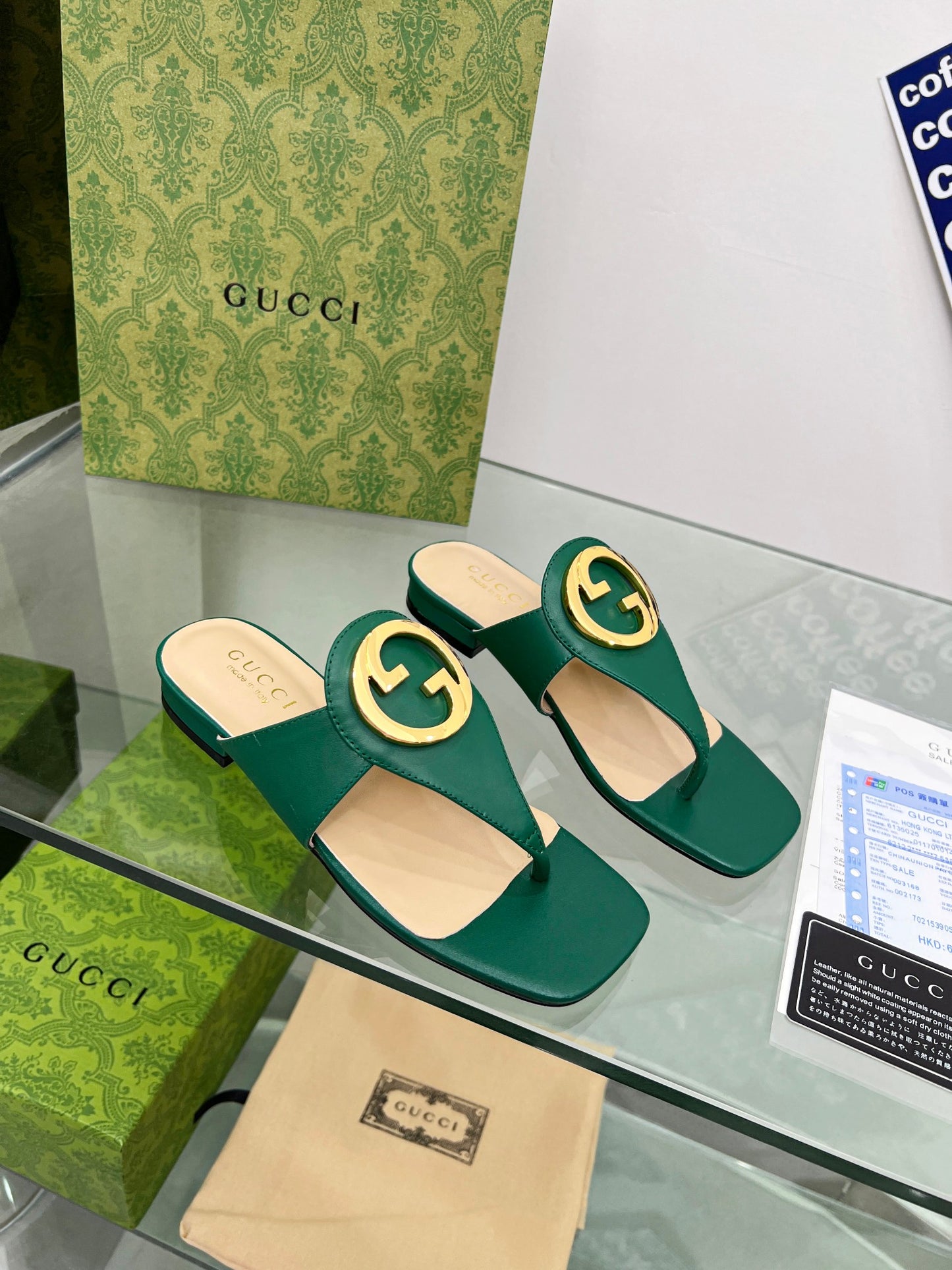 2023 Gucci-Inspired Square Toe Flip-Flops – Rubber or Leather Sole