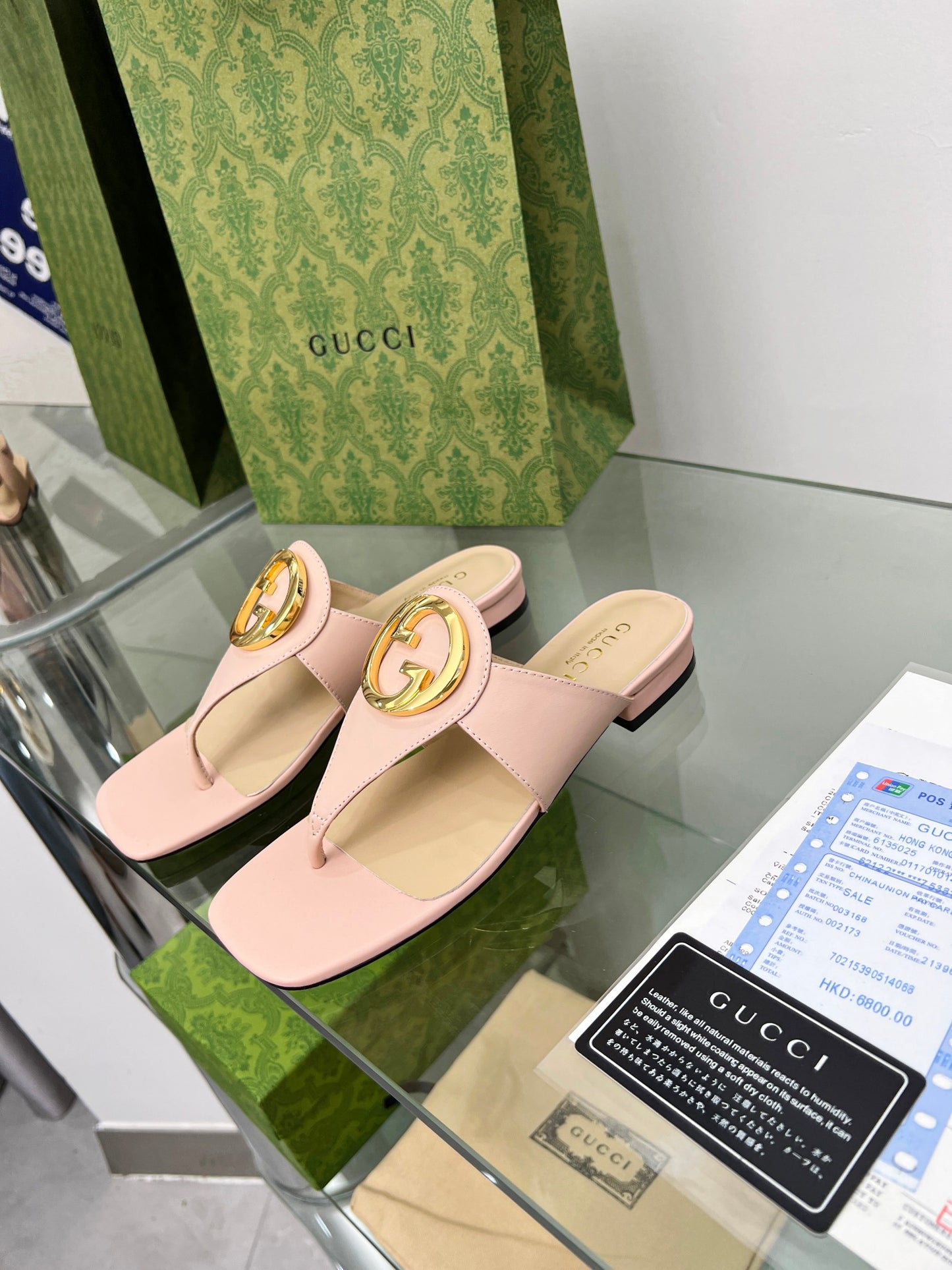 2023 Gucci-Inspired Square Toe Flip-Flops – Rubber or Leather Sole
