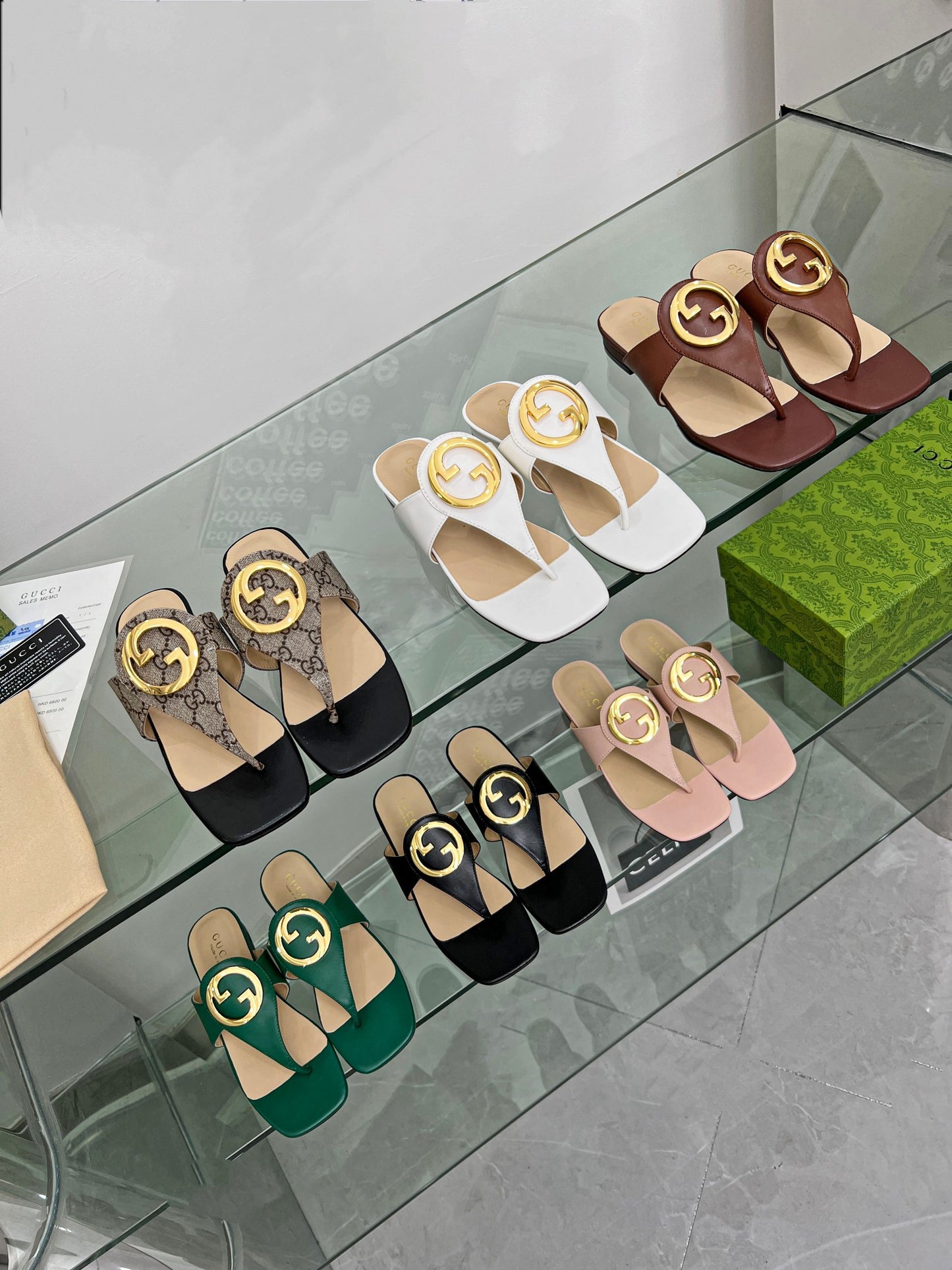2023 Gucci-Inspired Square Toe Flip-Flops – Rubber or Leather Sole