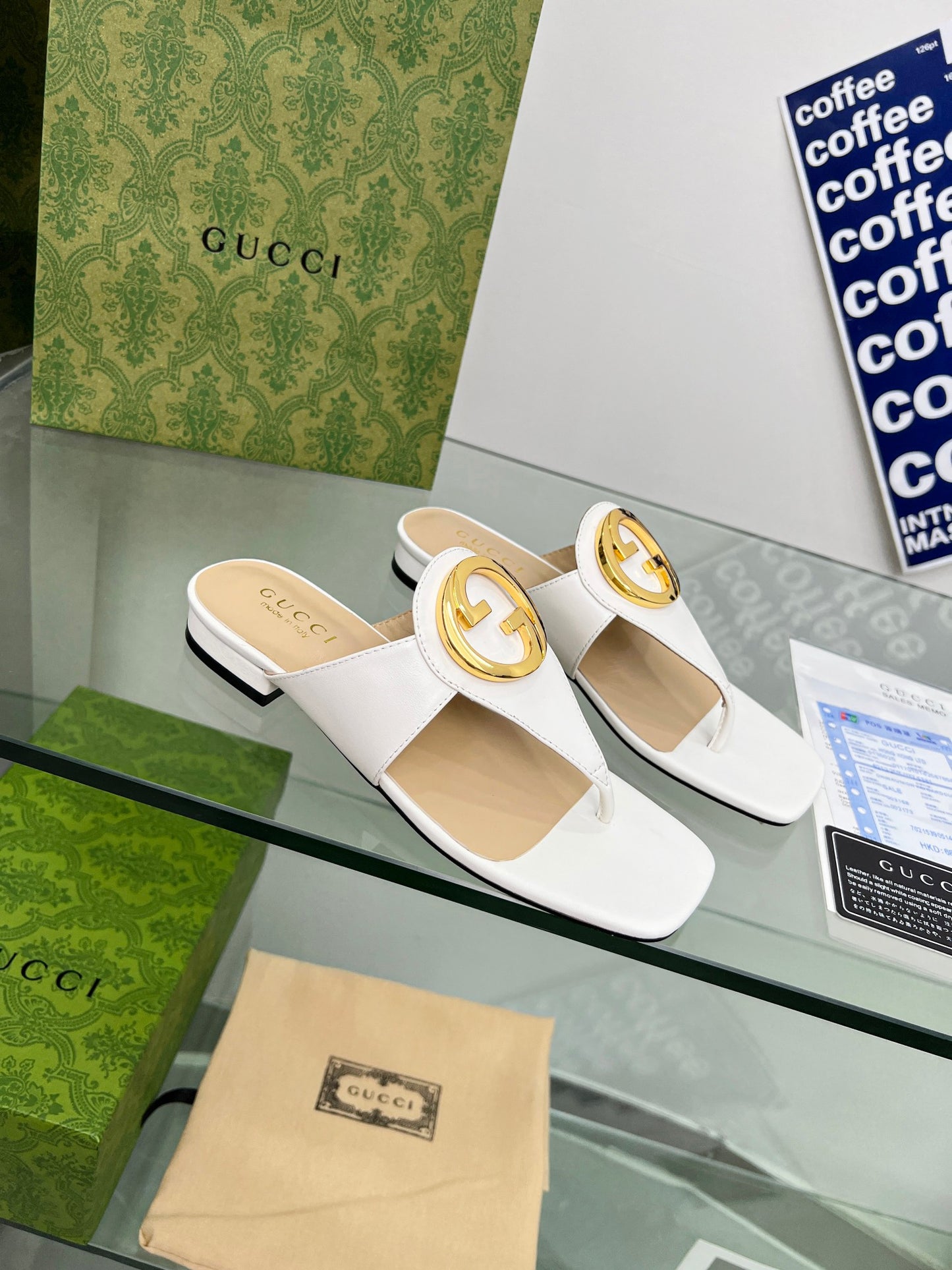 2023 Gucci-Inspired Square Toe Flip-Flops – Rubber or Leather Sole