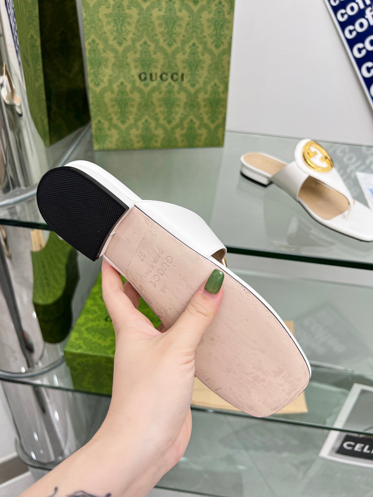 2023 Gucci-Inspired Square Toe Flip-Flops – Rubber or Leather Sole