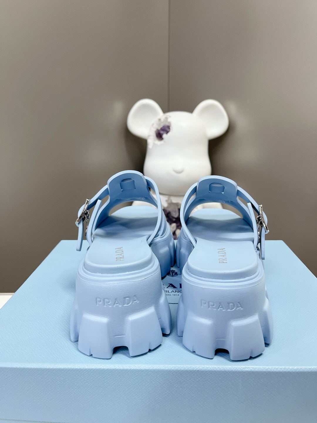 Prada 2023 Exclusive Woven Cage Rubber Sandals