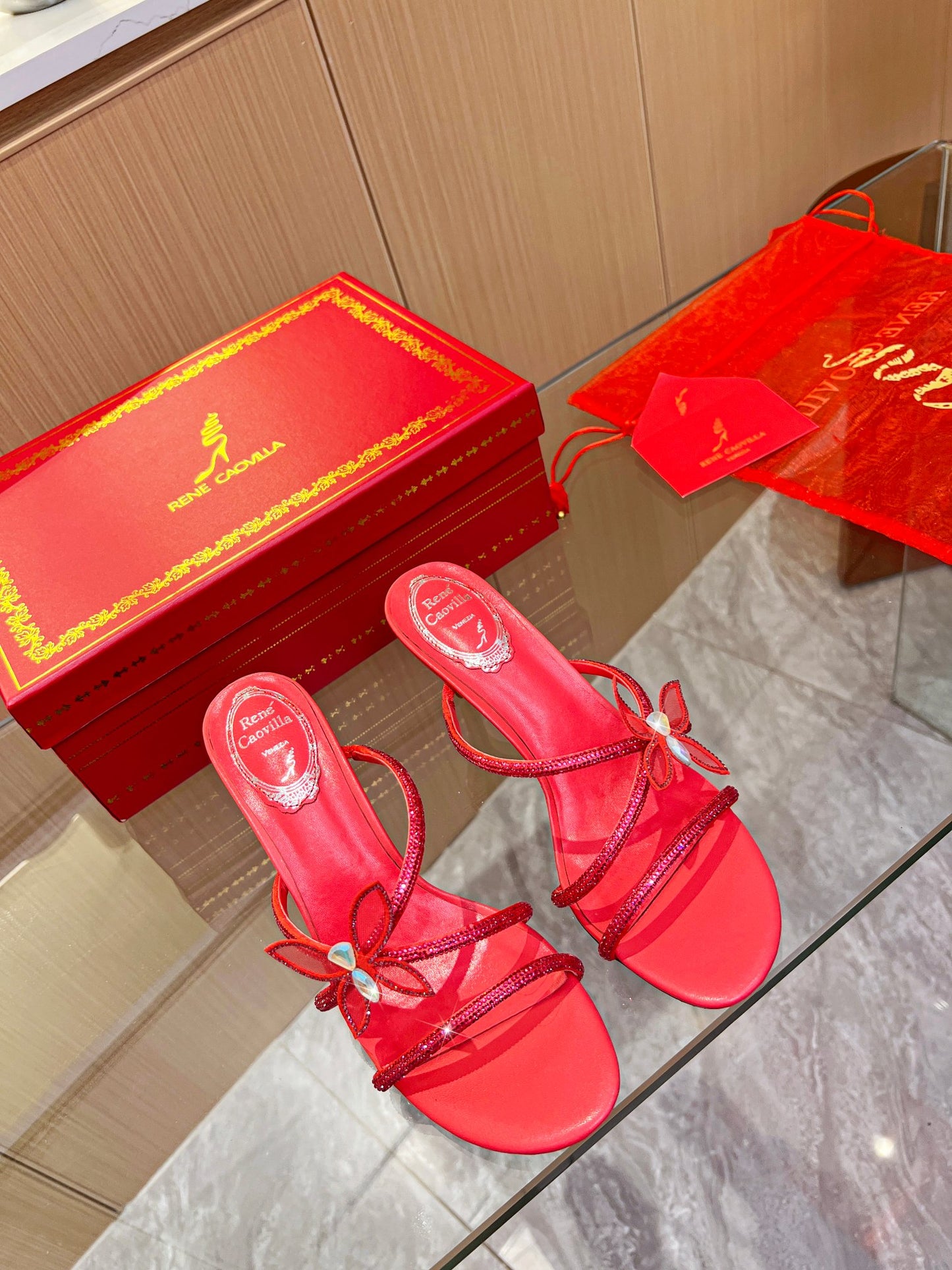 Rene Caovilla 2023 Buttreflower Crystal Sandals – Spring Butterfly Edition