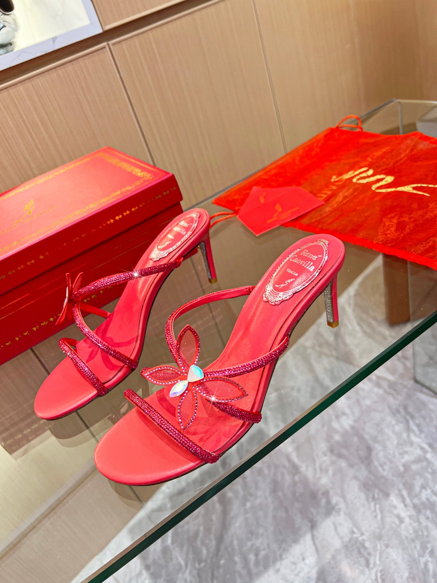Rene Caovilla 2023 Buttreflower Crystal Sandals – Spring Butterfly Edition
