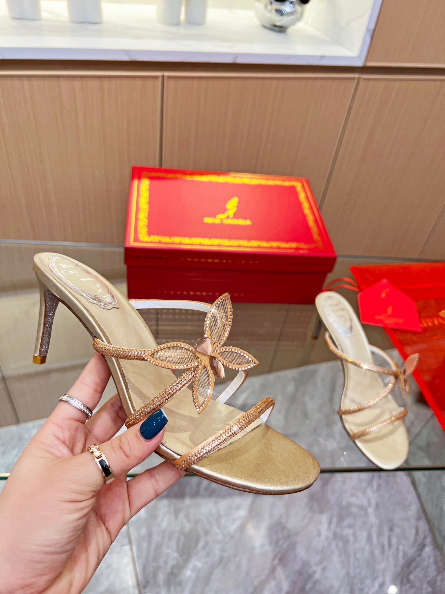 Rene Caovilla 2023 Buttreflower Crystal Sandals – Spring Butterfly Edition