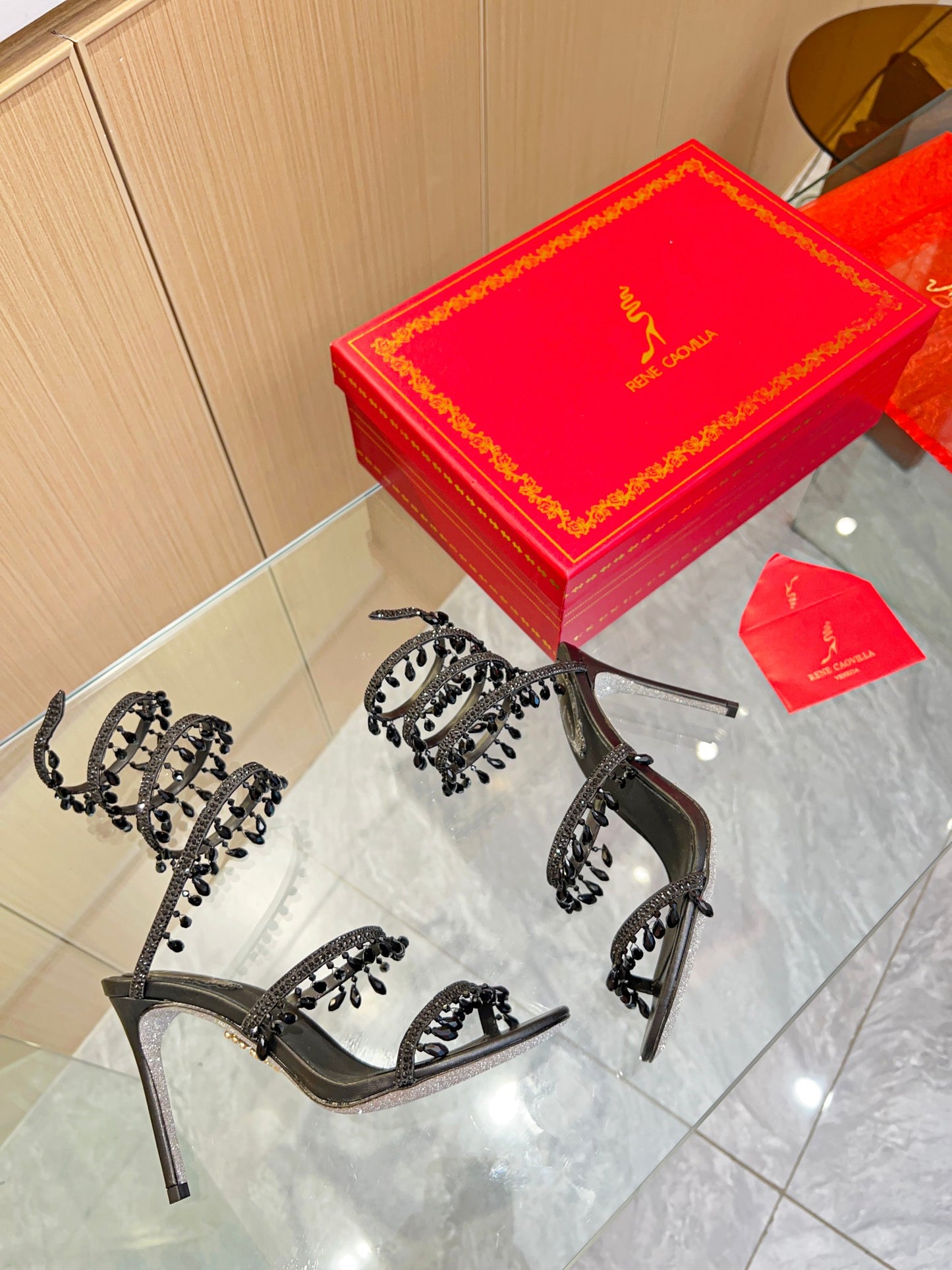 Rene Caovilla CLEO Crystal Wrap Sandals – High-End SS Bestseller