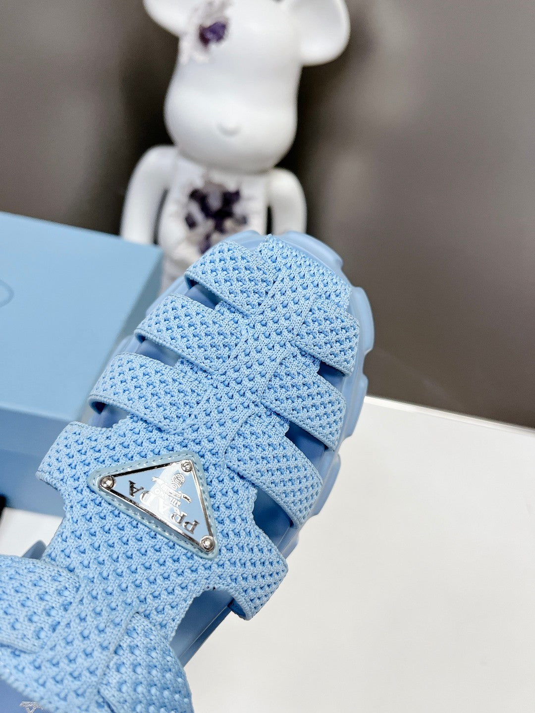 Prada 2023 Exclusive Woven Cage Rubber Sandals