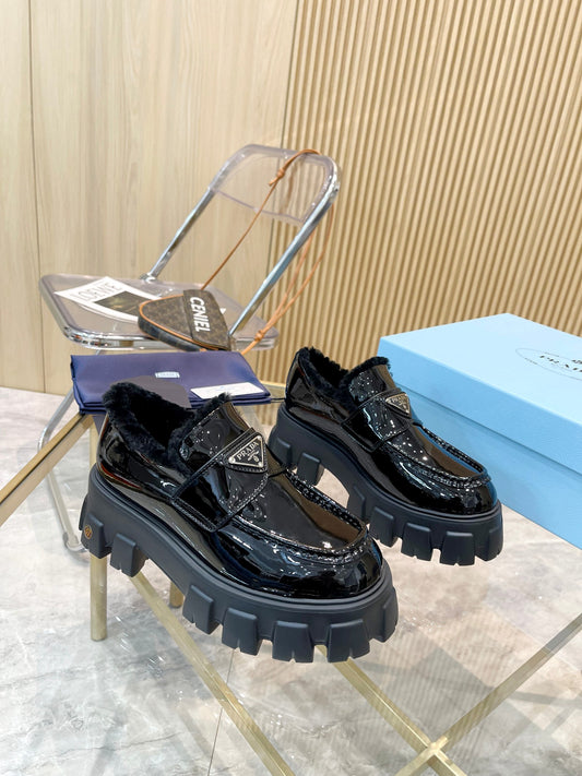 Prada Fur Lined Loafers – Premium Replica, Runway Edition