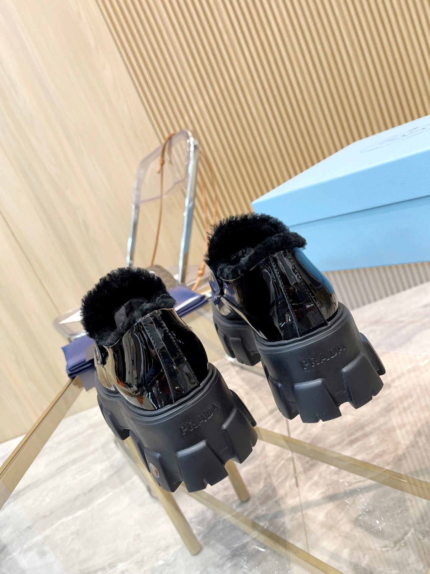 Prada Fur Lined Loafers – Premium Replica, Runway Edition