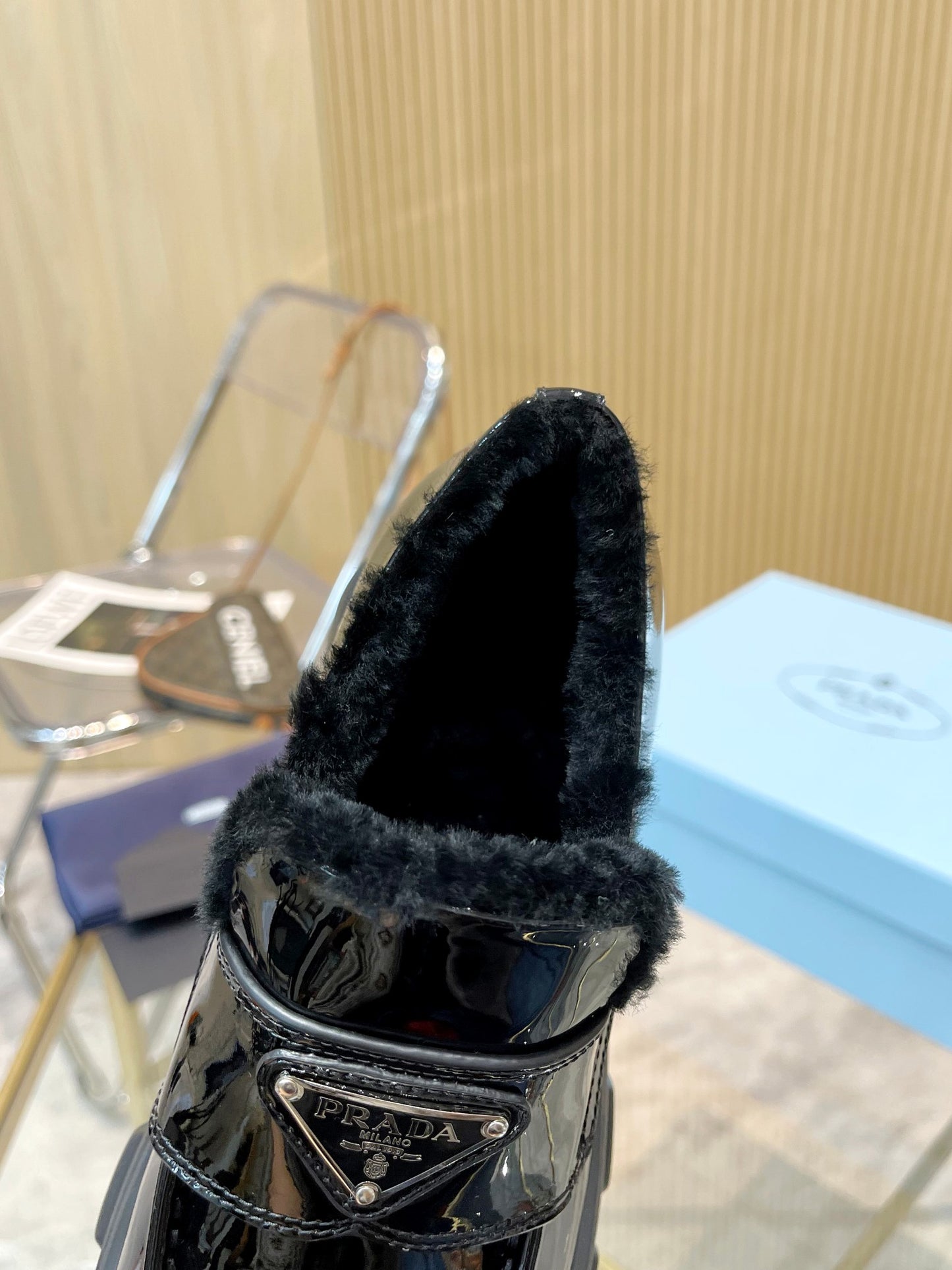 Prada Fur Lined Loafers – Premium Replica, Runway Edition
