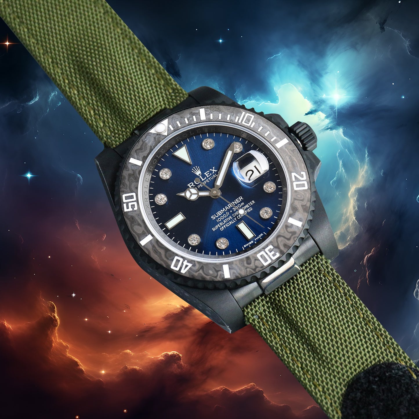 Submariner Parakeet – Custom Rolex-Style Watch (Unisex)
