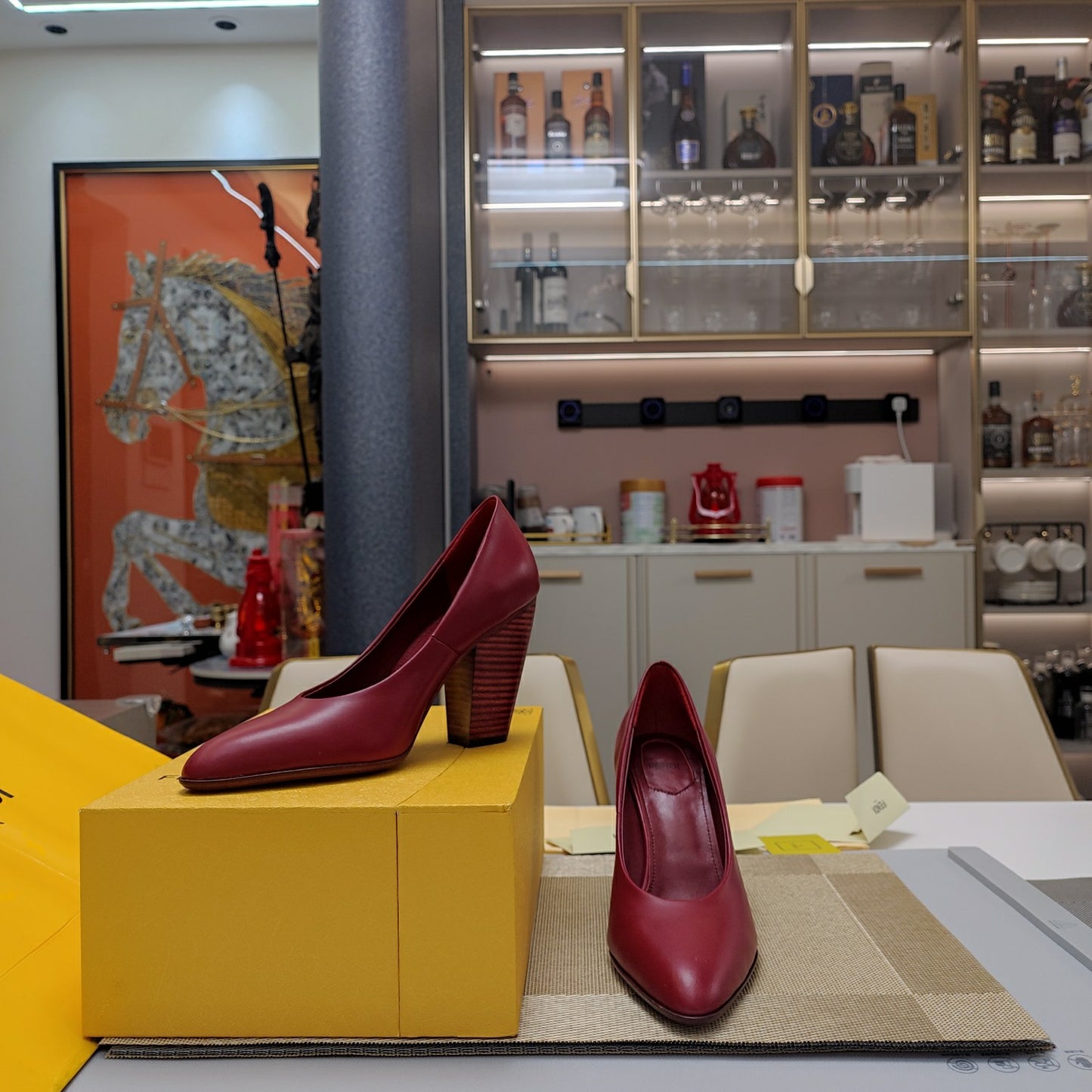 Fendi 2024 VIP Wood-Grain Block Heel – Limited Runway Edition