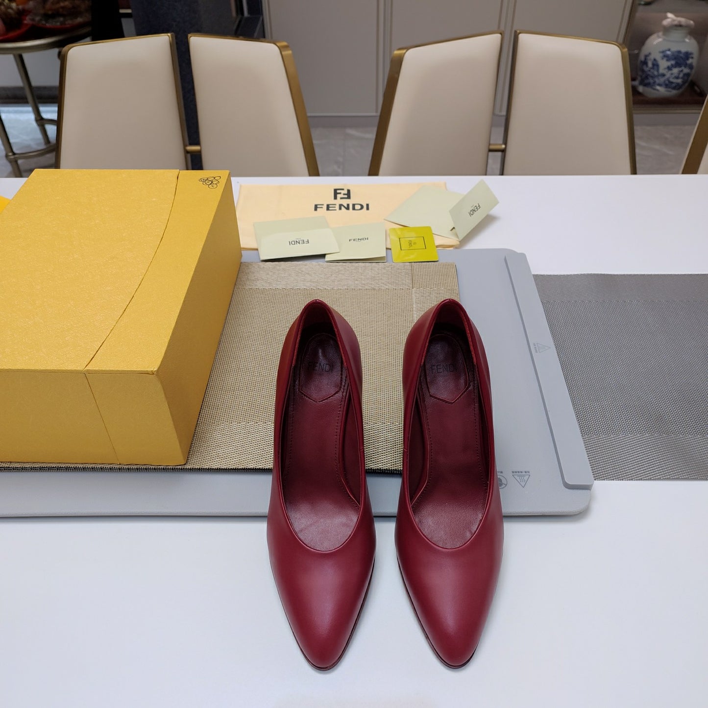 Fendi 2024 VIP Wood-Grain Block Heel – Limited Runway Edition