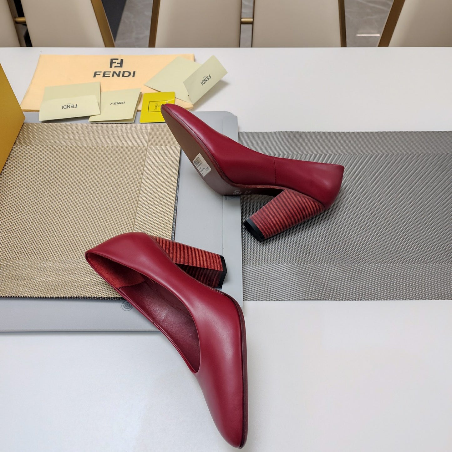 Fendi 2024 VIP Wood-Grain Block Heel – Limited Runway Edition
