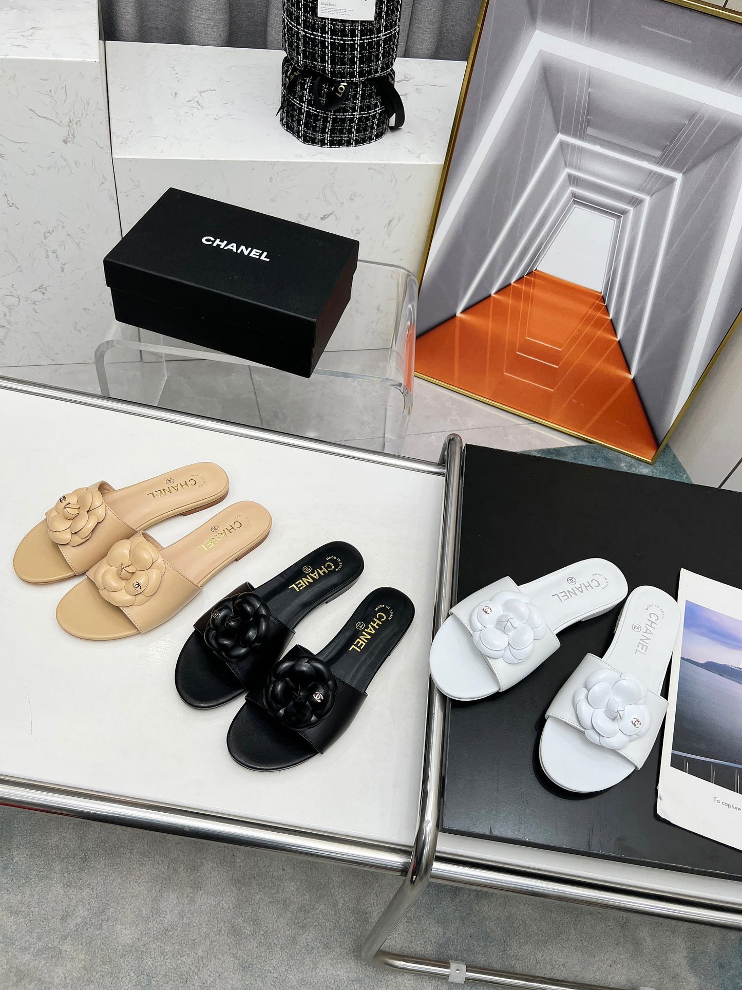 CHANEL Sheepskin Slide & Hollow Sandals – Customizable Luxury