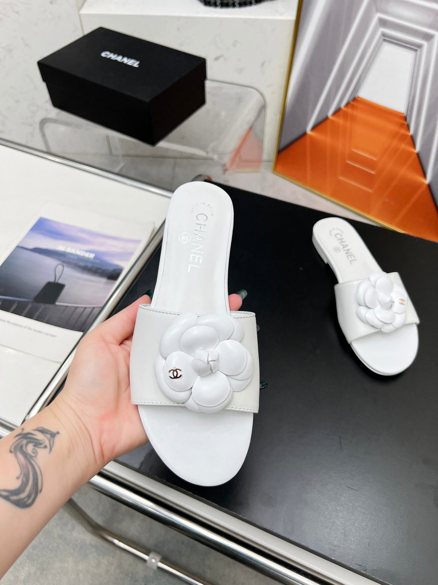 CHANEL Sheepskin Slide & Hollow Sandals – Customizable Luxury